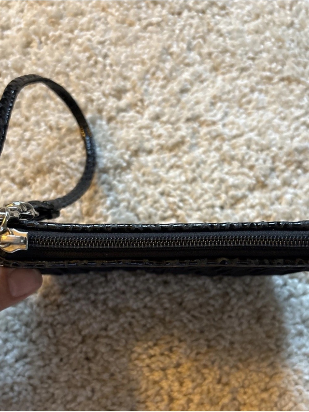 Coach Black Satin   Pleated Wristlet with Gold Accents - Picture 4 of 8